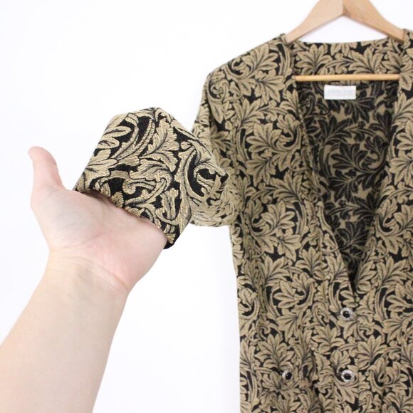 *Emblem Vintage Blazer Jacket Jacquard Brocade Material Braunstyle Black… - Picture 7 of 8